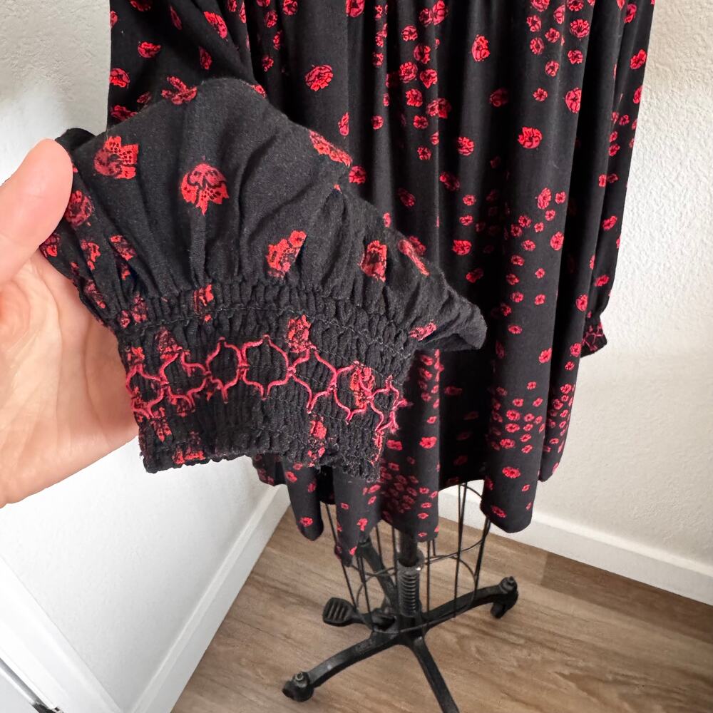Free People | Smocked Floral Mini Dress, Size Large - Picture 7 of 10